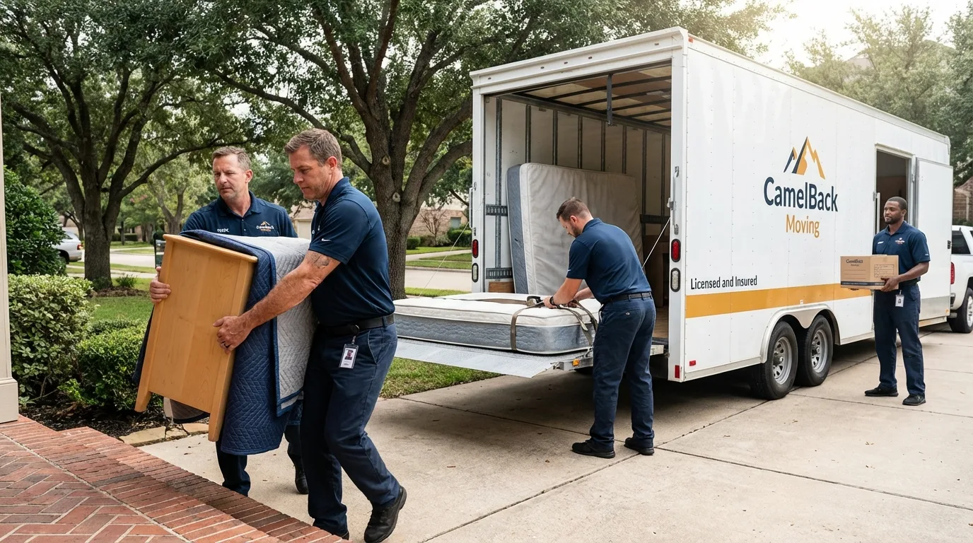 Crew loading residential truck for cross-state move from Hagerstown, MD